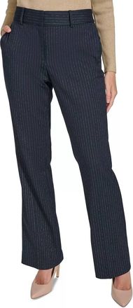 Tommy Hilfiger Metallic Pinstriped Bootcut Pants In Midnight/gold