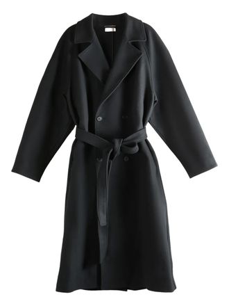 The Row double-breasted belted trench coat - Black
