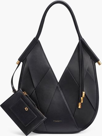 DKNY Baldwin Large Woven Mini Shoulder in Blk/gold at Nordstrom
