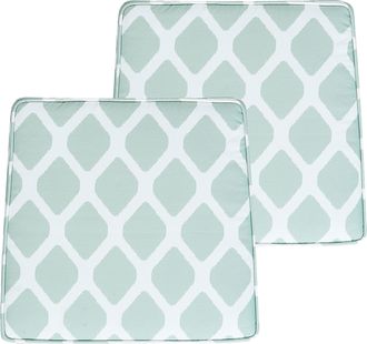 Beliani Beliani - Conjunto De 2 Cojines Para Silla De Jard&iacute;n Verde Blanco 37 X 34 Cm Geom&eacute;trico Terni