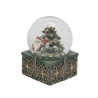 MondoViro Caja de m&uacute;sica esf&eacute;rica de agua con Pap&aacute; Noel, 9 x 14,5 cm
