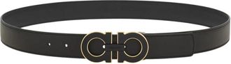 Ferragamo Black Reversible Gancini Buckle Belt