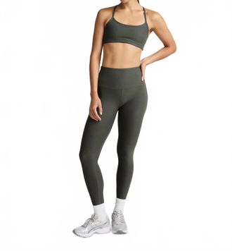 Beyond Yoga Spacedye Caught In The Midi High Waisted Leggings In Dusty Forest Heather