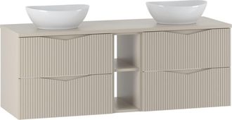 Petits Meubles Mueble lavabo doble 140cm paneles de melamina y mdf cachemira