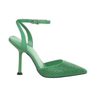 Michael Kors Pumps, female, Green, Size: 7 1/2 US Stiletto High Heel Sandals with Studs
