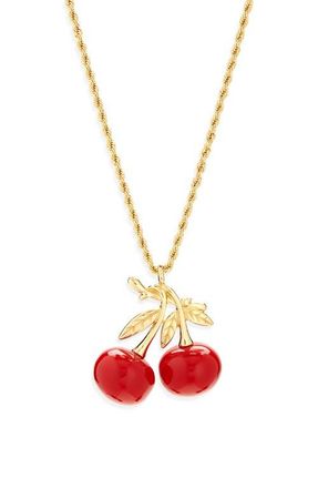 Kenneth Jay Lane Cherry Pendant Necklace in Gold at Nordstrom
