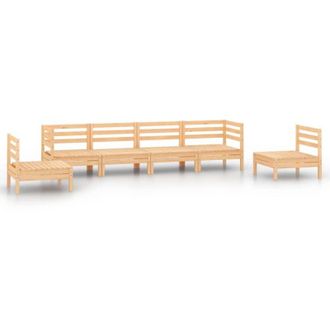 vidaXL Set Divani da Giardino 6 pz in Legno Massello di Pino vidaXL