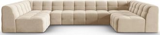 BLOOMINGLOFT 7-Sitzer Design Panoramasofa Kendal Bezug: Beige