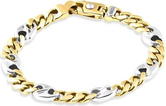 Pompeii3 Mens Figaro 14k Gold (43gram) or Platinum (70gram) 8mm Link Bracelet 8.25