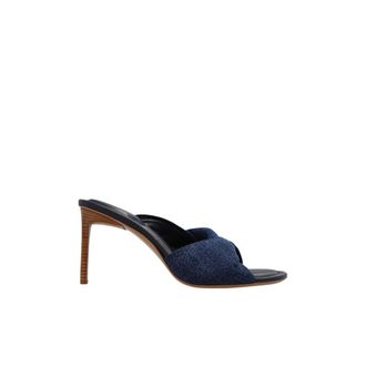 Jacquemus Bagnu Mules met Hak - Dames - Muiltjes - Blauw - 38 EU - Leer - Schoenen