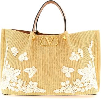 Valentino Garavani Beige Cotton Tote Womens Bag