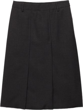 Prada Grisaille pleated midi skirt - women - Fabric - 36 - Black