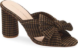 Loeffler Randall Penny Knotted Sandal in Brown/Black Check at Nordstrom Rack, Size 11.5