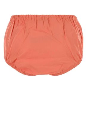 Prada Womens Cotton Poplin Cargo Shorts Orange
