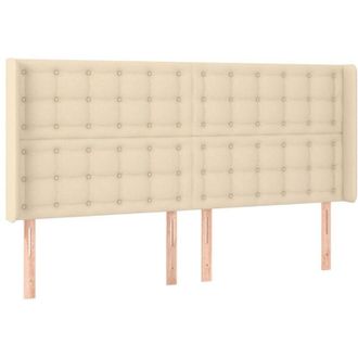 vidaXL Testiera ad Orecchio Crema 163x16x118/128 cm in Tessuto - Vidaxl