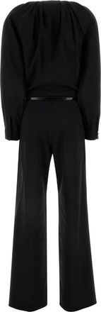 Gucci Womens Virgin Wool Stretch Jumpsuit Black Elastane Pant Suits