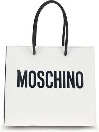 Moschino Bos Taurus Handtas - Dames - Shoppers - Wit - ONE Size - Leer - Tassen