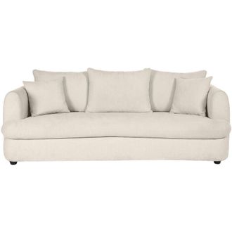 Miliboo Sof&aacute; Desenfundable De 3-4 Plazas Dise&ntilde;o De Haba En Tela De Terciopelo Beige Claro Sacha
