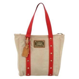 Louis Vuitton Pre-owned Tote Bags, female, Beige, Size: ONE SIZE Pre-owned Antigua tote