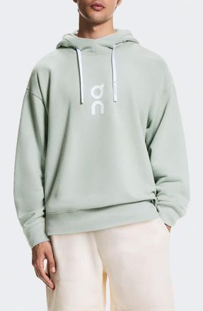 On Club Oversize Organic Cotton Blend Hoodie in Mineral at Nordstrom, Size Xx-Large