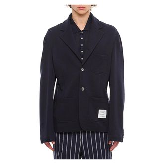 Thom Browne Heren, Jassen, Blauw, Maat: XL Wol