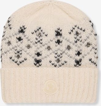 Moncler Jacquardstrick-Mütze aus Woll- und Alpakamix