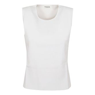 P.A.R.O.S.H. Sleeveless Tops, female, White, Size: XS Knitted Top