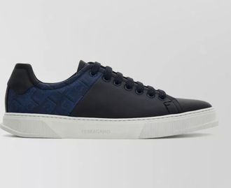 Ferragamo leather sneakers round toe low top