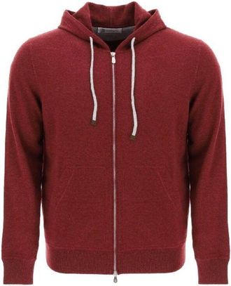 Brunello Cucinelli Red Wool Zip Hoodie, Brand Size 64 (US Size 54)
