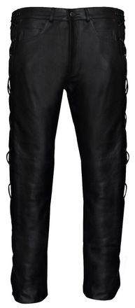 Infinity Leather Mens Laced Biker Jeans-Utah - Black - Size 44 (Waist)