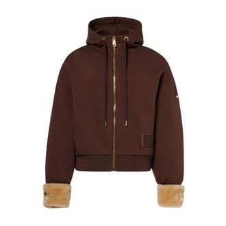 Goldbergh Goldbergh - Seika Zip Up Hoodie - Dames - Sport - Bruin - Maat: S Katoen