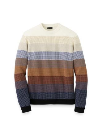 Paul Fredrick Cotton Crewneck Sweater in Multi at Nordstrom, Size Xx-Large