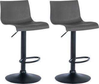 Clp Clp - Set De 2 Taburetes De Bar Branford Gris Pl&aacute;stico