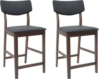 vidaXL Sillas De Comedor 2 Uds. Madera De Caucho S&oacute;lido Marr&oacute;n Claro Vidaxl