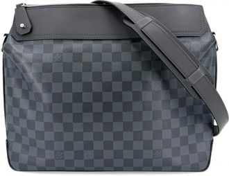 Louis Vuitton Black Damier Cobalt Navy Damier Canvas Shoulder Bag (Pre-Owned)