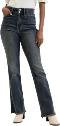 Judy Blue Double Button Vintage Daisy Bootcut Jeans In Blue