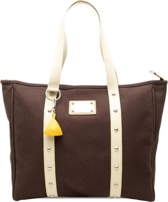 Louis Vuitton Brown Canvas Shoulder Bag Tote Bag (Pre-Owned)