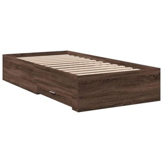 Berkfield Home Modern Bed Frame w/Drawers Frame Brown Oak 75x190 cm Small Single