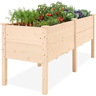 Best Choice Products 72 x 24 x 30 Raised Garden Bed, Extra Deep 16 Depth, Elevated Wood Planter Stand