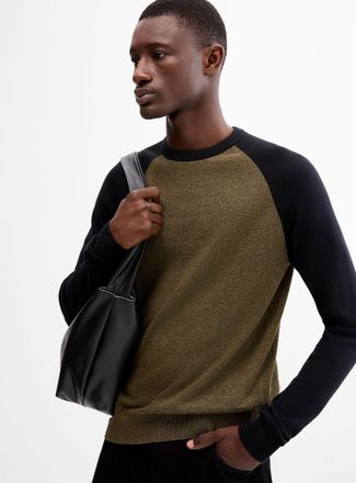 Le 31 Mens Colourblock raglan sweater