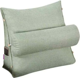 OEM 1 Almohada De Lectura, Soporte Lumbar Ajustable Con Bolsillos, Coj&iacute;n Triangular Para Cama Y Sof&aacute;