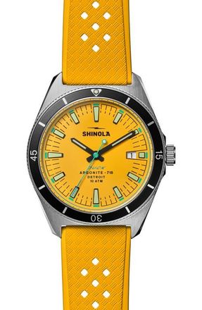 Shinola Duck 1040 Rubber Strap Watch, 40mm in Canary at Nordstrom