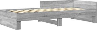 vidaXL Estructura De Cama Madera De Ingenier&iacute;a Gris Sonoma 90x200 Cm Vidaxl
