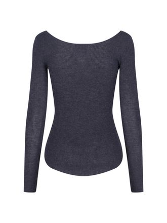 Isabel Marant Ribbed Cashmere Silk Sweater - Gray
