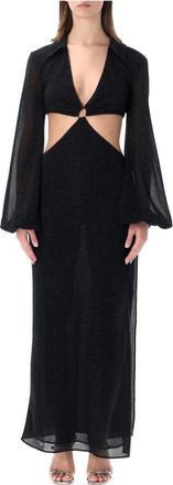 Os&eacute;ree Kleedjes, Dames, Zwart, S, Lumiere Cut Out Lange Jurk