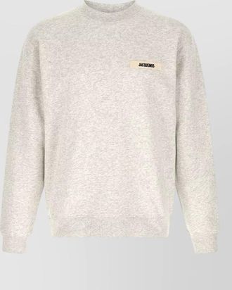 Jacquemus cotton logo-patch crew-neck sweatshirt