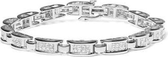 House of Brilliance 14K White Gold 3.0 Cttw Princess Diamond Link and Buckle Tennis Bracelet at Nordstrom