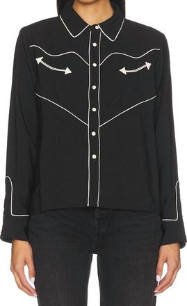 The Great. Western Shirt In Black W/ Cream