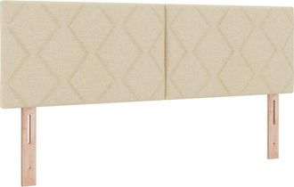 vidaXL Cabecero De Tela Geometric Con Cabecera Crema 160 Cm Tela Vidaxl