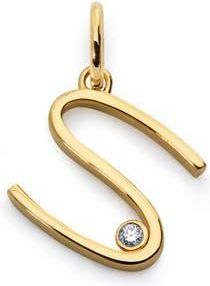Monica Vinader Lab Grown Diamond Initial Pendant in 18K Gold Vermeil /Diamond at Nordstrom